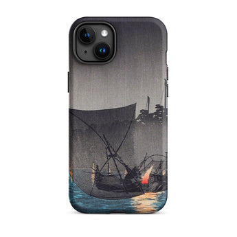 Tsukuda Island - Hiroaki Takahashi Iphone Case, 15 Plus / Matte, Phone Case Boat Illustration