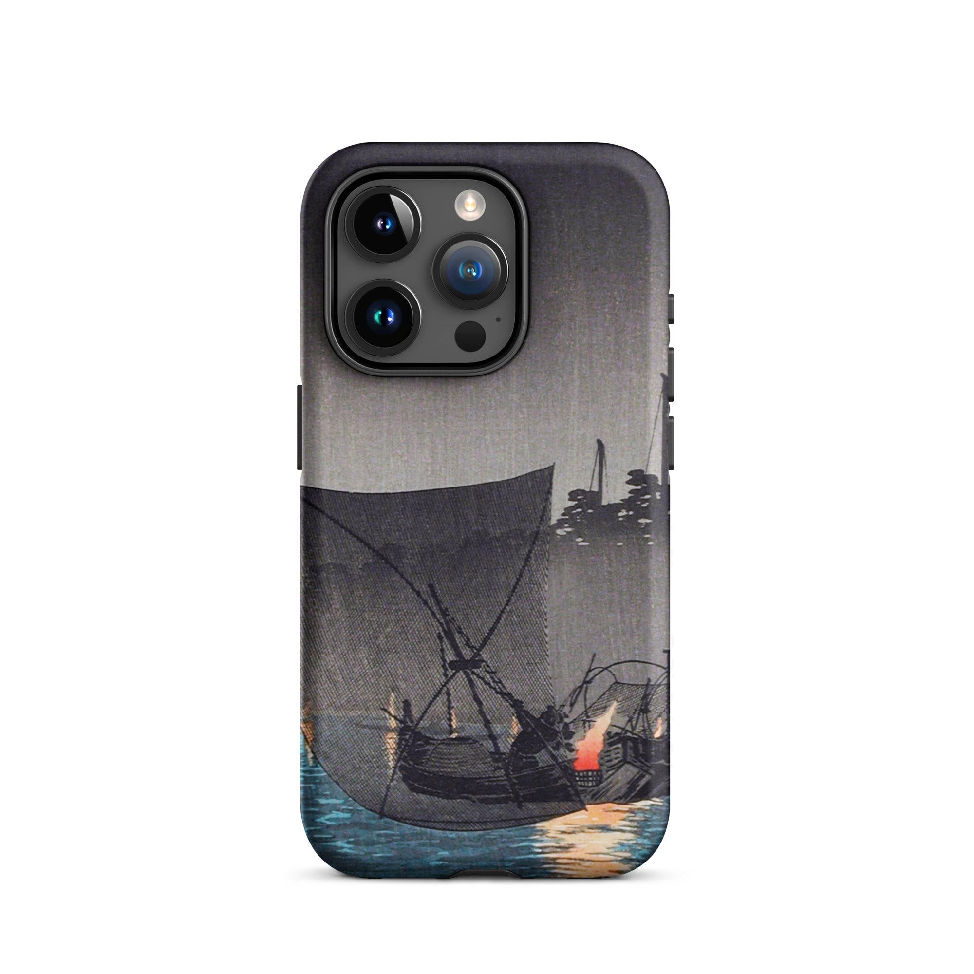 Tsukuda Island Hiroaki Takahashi Iphone Case, 15 Pro / Matte, Black Phone Case Boat Design