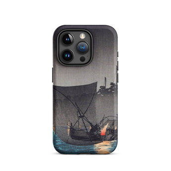Tsukuda Island - Hiroaki Takahashi Iphone Case, 15 Pro / Matte, Black Phone Case Boat Design