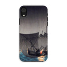 Tsukuda Island Hiroaki Takahashi Iphone Case, Xr / Matte, Phone Case Japanese Woodblock Print Boat Night