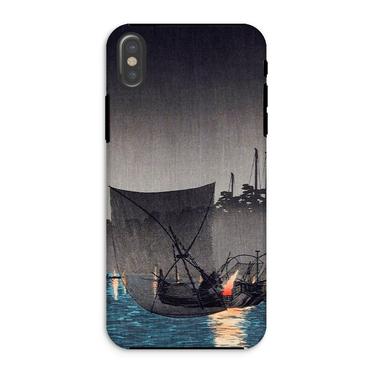 Tsukuda Island Hiroaki Takahashi Iphone Case, Xs / Matte, Phone Case Japanese Woodblock Print Boats Night