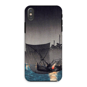 Tsukuda Island - Hiroaki Takahashi Iphone Case, Xs / Matte, Phone Case Japanese Woodblock Print Boats Night