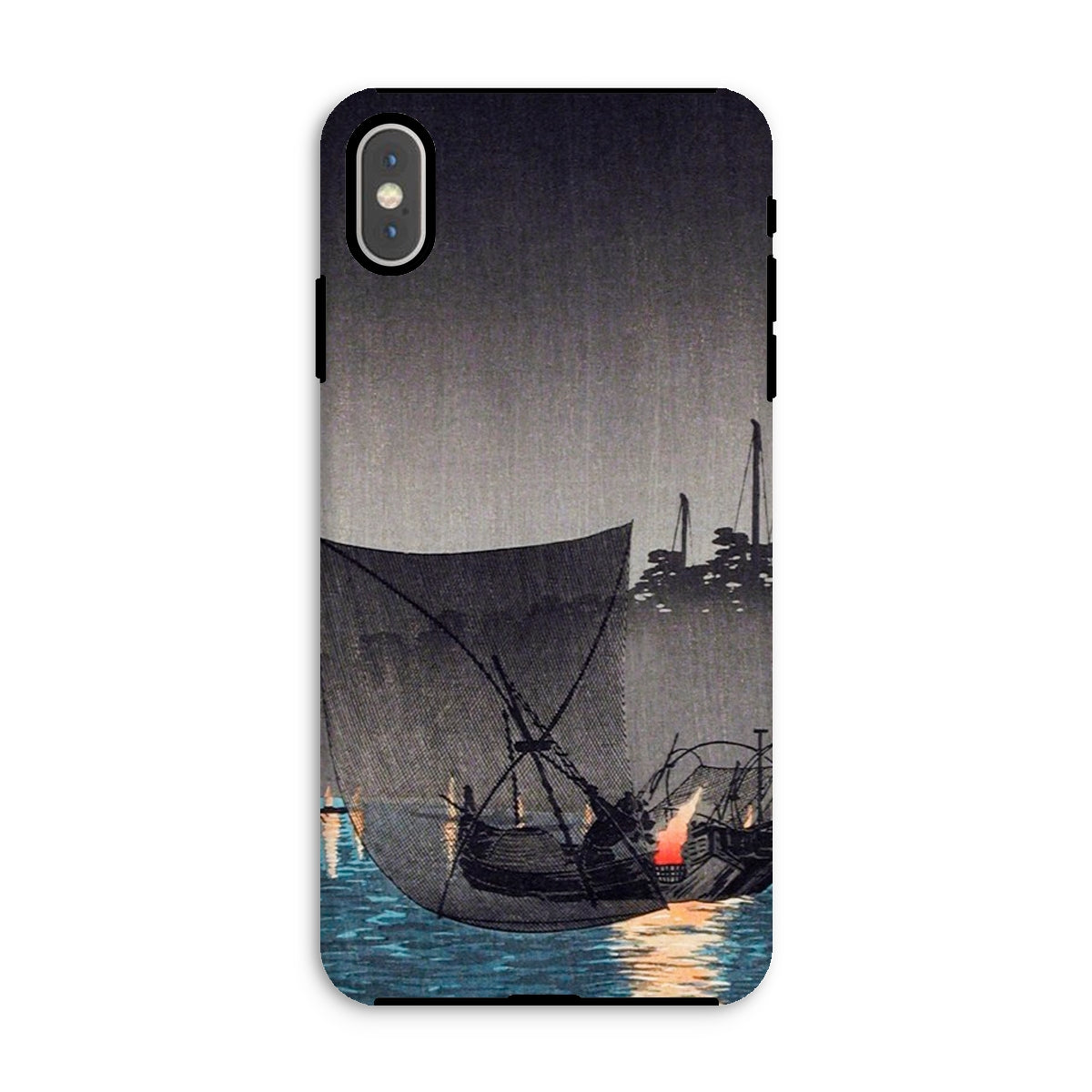 Tsukuda Island Hiroaki Takahashi Iphone Case, Xs Max / Matte, Phone Case Japanese Woodblock Print Boats Night