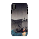 Tsukuda Island Hiroaki Takahashi Iphone Case, Xs Max / Matte, Phone Case Japanese Woodblock Print Boats Night