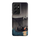 Tsukuda Island - Hiroaki Takahashi Samsung Case, Galaxy S21 Ultra / Matte, Smartphone Dark Artistic Case Boats Water Night