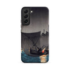 Tsukuda Island Hiroaki Takahashi Samsung Case, Galaxy S22 Plus / Matte, Dark Toned Phone Case Traditional Japanese Woodblock Print Boats