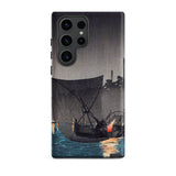 Tsukuda Island - Hiroaki Takahashi Samsung Case, Galaxy S23 Ultra / Matte, Smartphone Case Traditional Japanese Woodblock Print Boats Night
