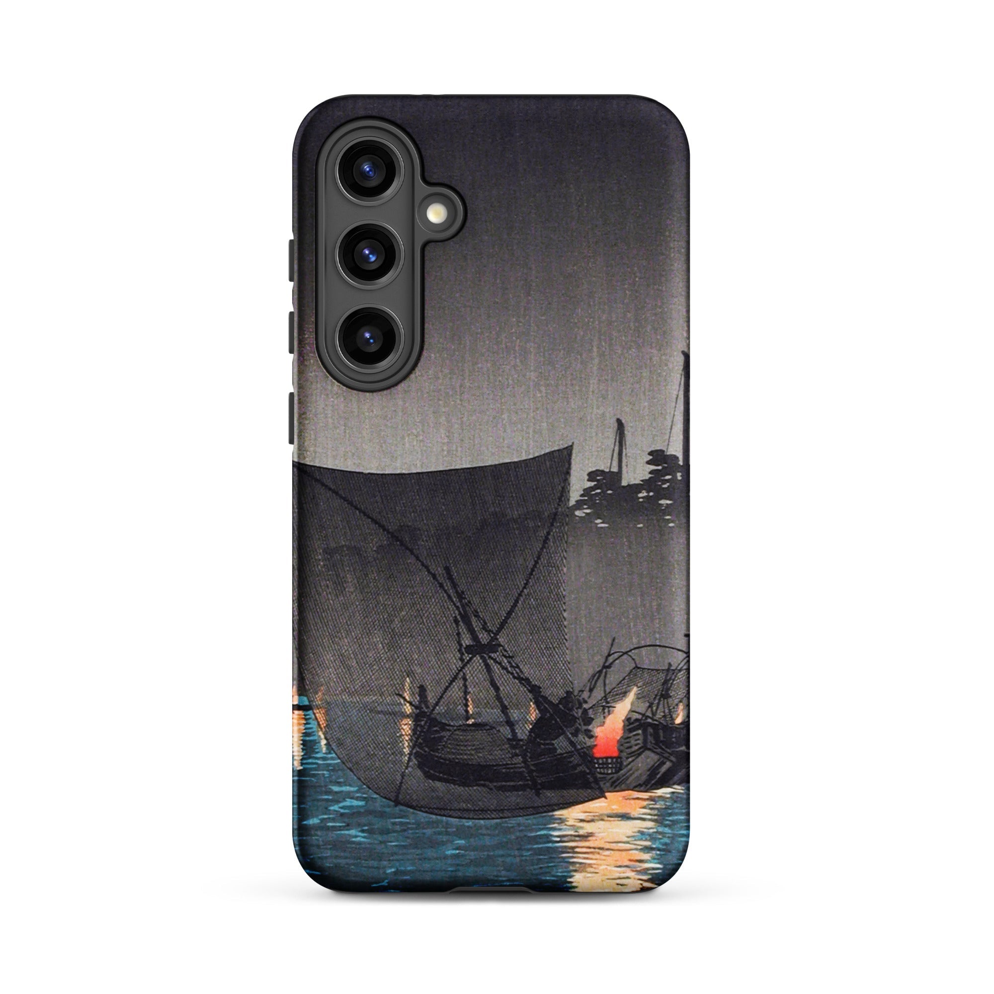 Tsukuda Island Hiroaki Takahashi Samsung Case, Galaxy S24 Plus / Matte, Phone Case Stylized Depiction Boats Water Night