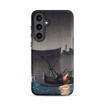 Tsukuda Island - Hiroaki Takahashi Samsung Case, Galaxy S24 Plus / Matte, Phone Case Stylized Depiction Boats Water Night