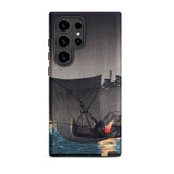Tsukuda Island - Hiroaki Takahashi Samsung Case, Galaxy S24 Ultra / Matte, Smartphone Case Traditional Japanese Woodblock Print Boat Night