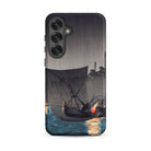 Tsukuda Island Hiroaki Takahashi Samsung Case, Galaxy S25 Plus / Matte, Black Phone Case Stylized Night Scene Boats Water