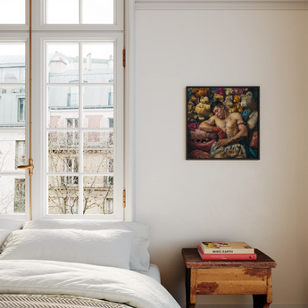 Tuckered out - Lowbrow Gay Asian Performer Framed Canvas, Framed Art Print