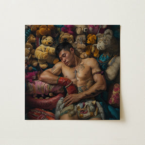 Tuckered out - Lowbrow Gaysian Circus Performer Art Print / Canvas, 12x12’’ / 31x31cm / Unframed / no Border, Posters Prints & Visual