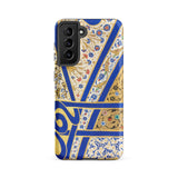 Tughra of Suleiman the Magnificent Samsung Case, Galaxy S21 Fe / Matte, Smartphone Case Blue Gold Intricate Floral Geometric Pattern