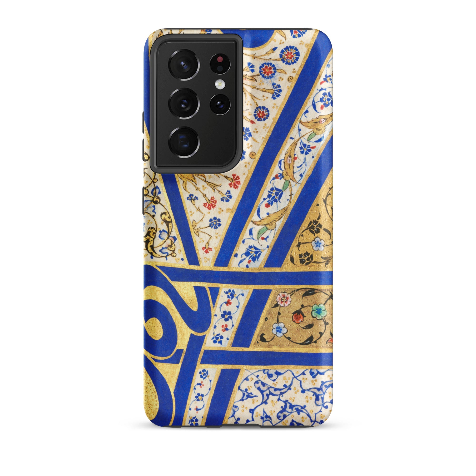 Tughra of Suleiman the Magnificent Samsung Case, Galaxy S21 Ultra / Matte, Blue Gold Patterned Smartphone Case