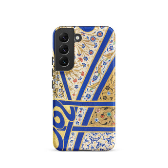 Tughra of Suleiman the Magnificent Samsung Case, Galaxy S22 / Matte, Smartphone Case Blue Gold Floral Pattern