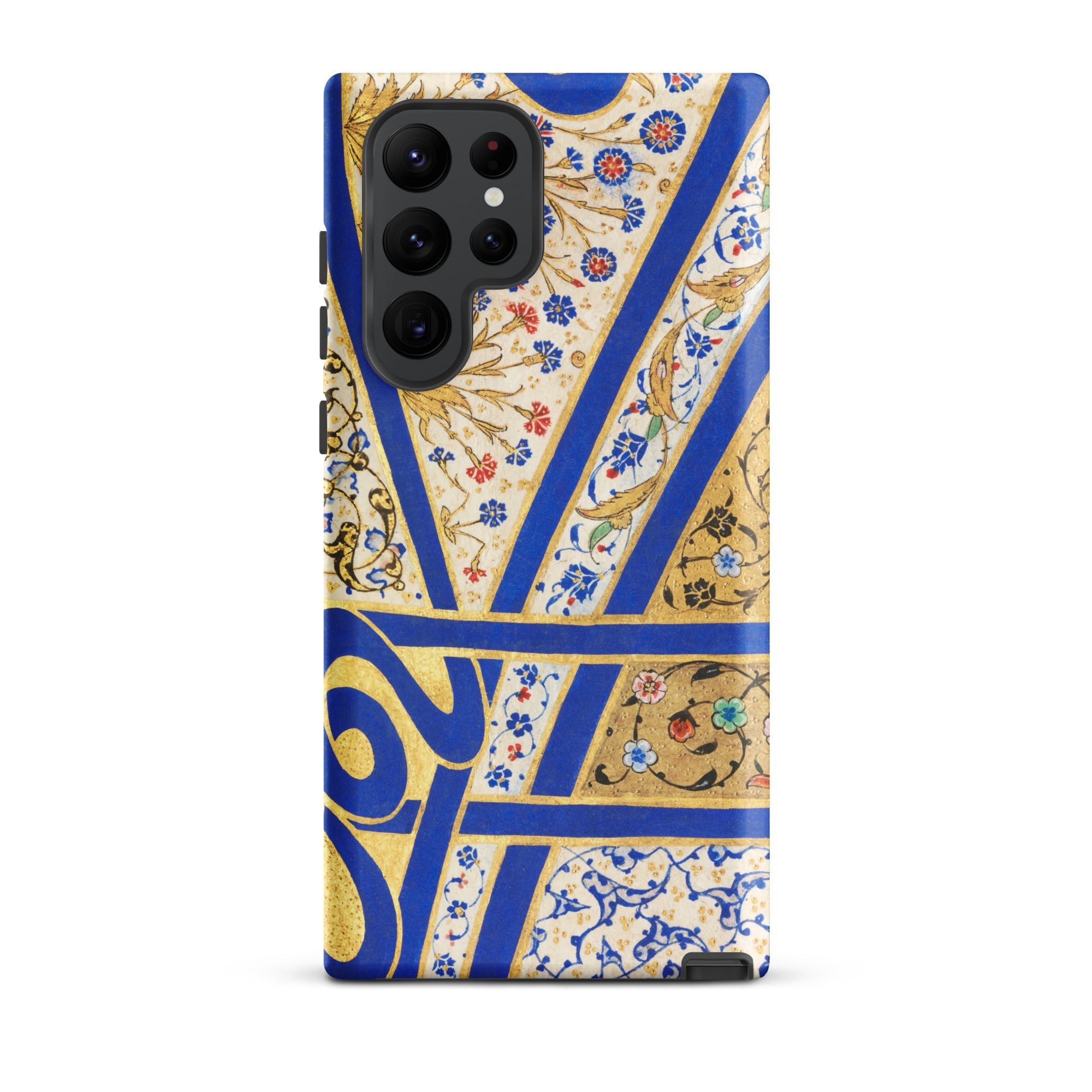 Tughra of Suleiman the Magnificent Samsung Case, Galaxy S22 Ultra / Matte, Smartphone Case Ornate Blue Gold Floral Design