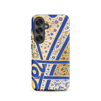 Tughra of Suleiman the Magnificent Samsung Case, Galaxy S25 / Matte, Smartphone Case Blue Gold Floral Calligraphic Design