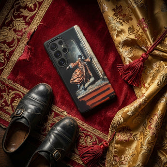 Tumbler - Baroque Surrealism Gay Nobility Phone Case Black Smartphone Case Detailed Illustration Figure Ornate Rust-colored Baroque