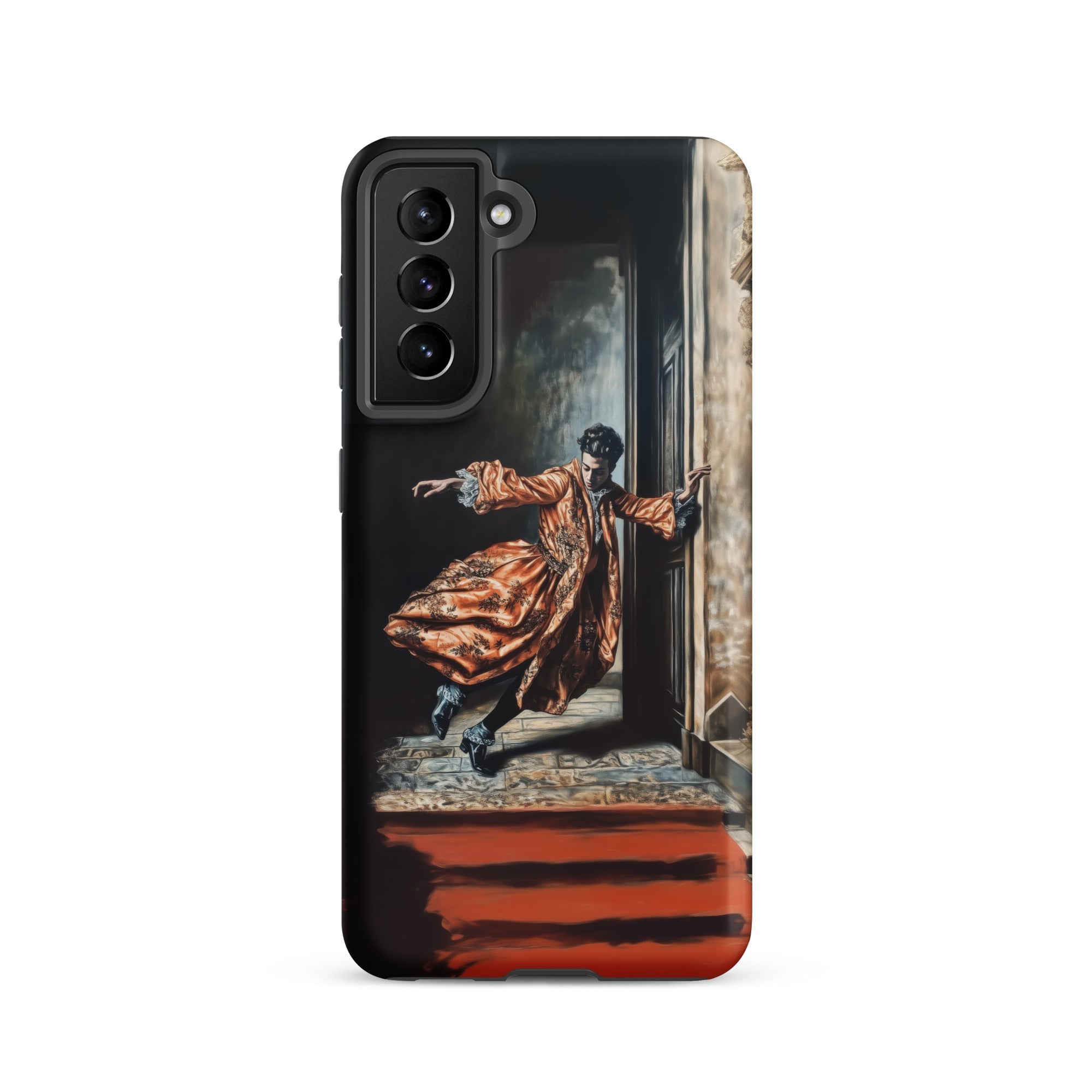 Tumbler - Baroque Surrealism Gay Nobility Samsung Case, Galaxy S21 / Matte, Black Smartphone Case Historical Painting Person Masquerade