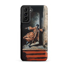 Tumbler - Baroque Surrealism Gay Nobility Samsung Case, Galaxy S21 Plus / Matte, Black Smartphone Case Painting Person Orange Robe