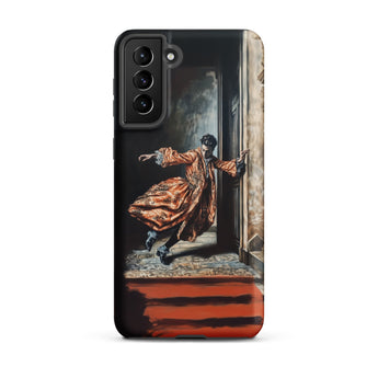 Tumbler - Baroque Surrealism Gay Nobility Samsung Case, Galaxy S21 Plus / Matte, Black Smartphone Case Painting Person Orange Robe
