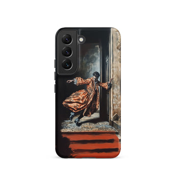 Tumbler - Baroque Surrealism Gay Nobility Samsung Case, Galaxy S22 / Matte, Black Smartphone Case Classical Painting Person Orange Robe