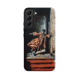 Tumbler - Baroque Surrealism Gay Nobility Samsung Case, Galaxy S22 Plus / Matte, Black Smartphone Case Classical Painting Person Orange Robe