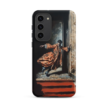 Tumbler - Baroque Surrealism Gay Nobility Samsung Case, Galaxy S23 Plus / Matte, Black Smartphone Case Vibrant Art Print Person Orange