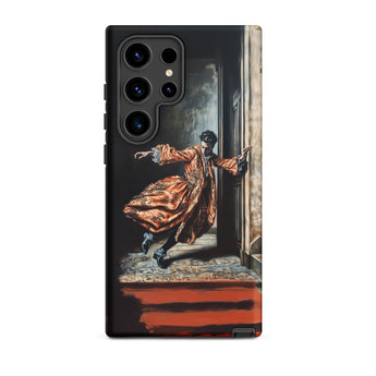 Tumbler - Baroque Surrealism Gay Nobility Samsung Case, Galaxy S24 Ultra / Matte, Black Smartphone Case Printed Man Orange Robe