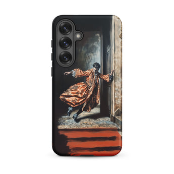 Tumbler - Baroque Surrealism Gay Nobility Samsung Case, Galaxy S25 Plus / Matte, Black Smartphone Case Person Orange Robe