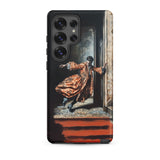 Tumbler - Baroque Surrealism Gay Nobility Samsung Case, Galaxy S25 Ultra / Matte, Black Smartphone Case Vibrant Painting Person Orange Robe