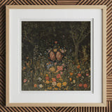 Tuned in - Black Transgender Twins Art Print, 12x12’’ / 31x31cm / Natural Frame / 2’’ Matboard, Framed Artwork Two Women Garden Colorful