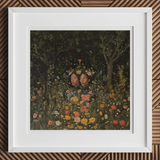 Tuned in - Black Transgender Twins Art Print, 12x12’’ / 31x31cm / White Frame / 2’’ Matboard, Framed Artwork Two Figures Surrounded