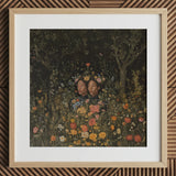 Tuned in - Black Transgender Twins Art Print / Canvas Square-framed Art Print Detailed Illustration Two Figures Surrounded Black Girl