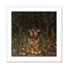 Tuned in Black Transgender Twins Art Print, Framed Artwork Two Figures Surrounded Colorful Wildflowers Foliage