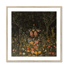 Tuned in Black Transgender Twins Art Print, Framed Artwork Two Figures Surrounded Colorful Wildflowers Foliage