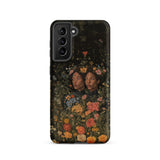 Tuned in - Black Transgender Twins Samsung Case, Galaxy S21 / Matte, Black Phone Case Vibrant Floral Design Two Figures