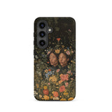 Tuned in - Black Transgender Twins Samsung Case, Galaxy S24 / Matte, Black Smartphone Case Vibrant Floral Design Two Faces
