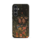 Tuned in Black Transgender Twins Samsung Case, Galaxy S24 Plus / Matte, Black Smartphone Case Dark Floral Painting Two Women
