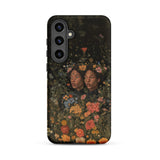 Tuned in - Black Transgender Twins Samsung Case, Galaxy S24 Plus / Matte, Black Smartphone Case Dark Floral Painting Two Women