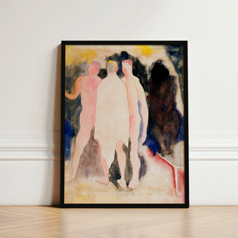 Turkish Bath - Charles Demuth Art Print / Canvas Framed Abstract Painting Three Nude Figures Soft Pastel, Captures, Occupying, Presses