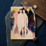 Turkish Bath - Charles Demuth Art Print / Canvas Rectangular Watercolor Painting Three Nude Figures Soft Pink, Captures, Occupying, Presses