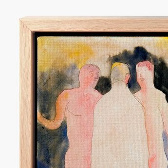 Turkish Bath - Charles Demuth Art Print / Canvas Watercolor Painting Three Nude Figures Soft Pink Beige, Captures, Occupying, Presses