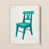 Turquoise Chair - Majel G. Claflin Decorative Art Print / Canvas, 12x16’’ / 31x41cm / Natural Frame, Posters Prints & Visual Artwork, Toby
