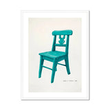 Turquoise Chair - Majel G. Claflin Decorative Art Print, Turquoise Wooden Chair Decorative Design