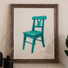 Turquoise Chair - Majel G. Claflin Decorative Art Print - Posters Prints & Visual Artwork