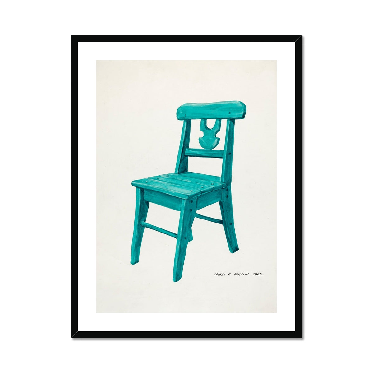 Turquoise Chair - Majel G. Claflin Decorative Art Print - Posters Prints & Visual Artwork