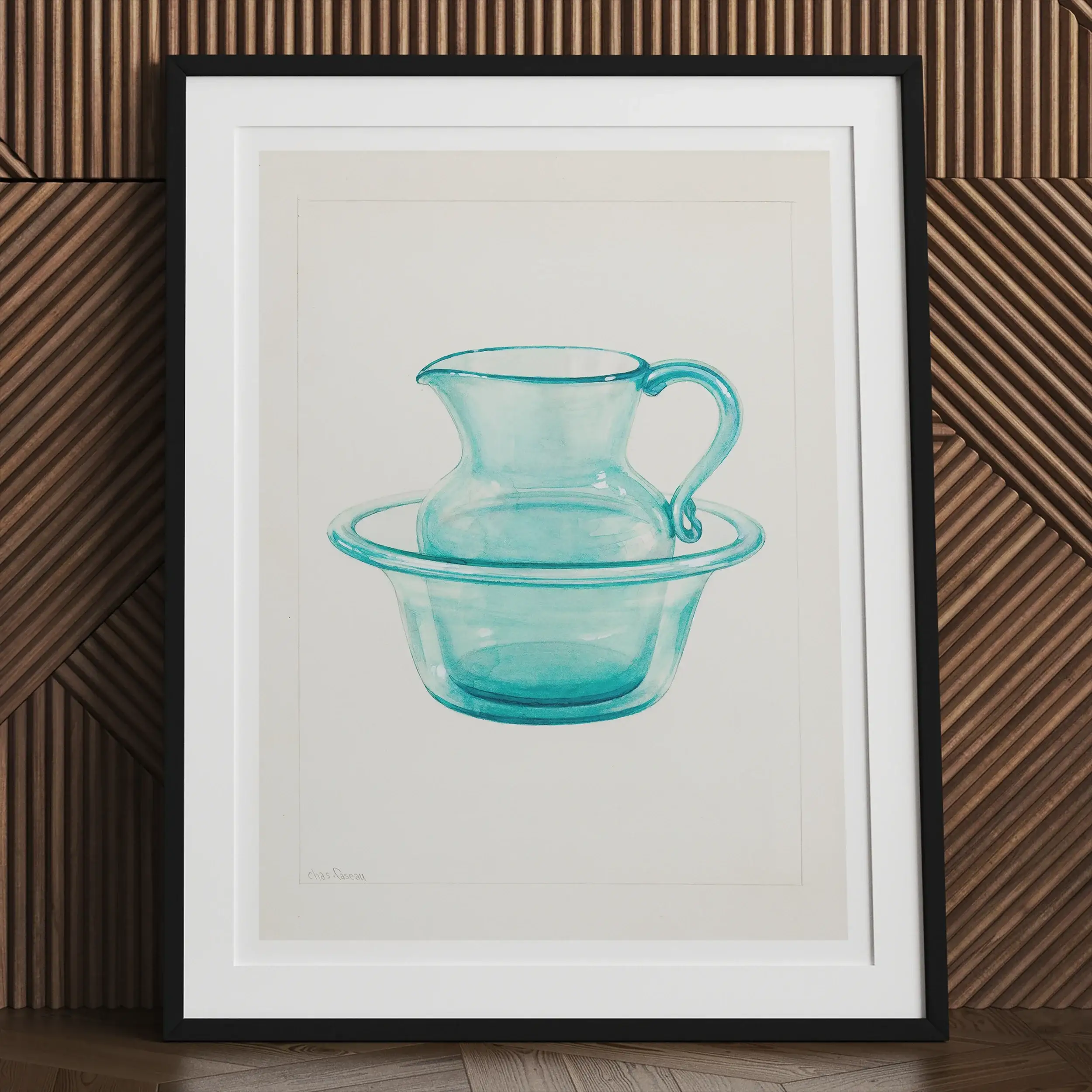 Wash Bowl & Pitcher - Charles Caseau 1930s Kitchen Art Print Posters Prints Visual Artwork