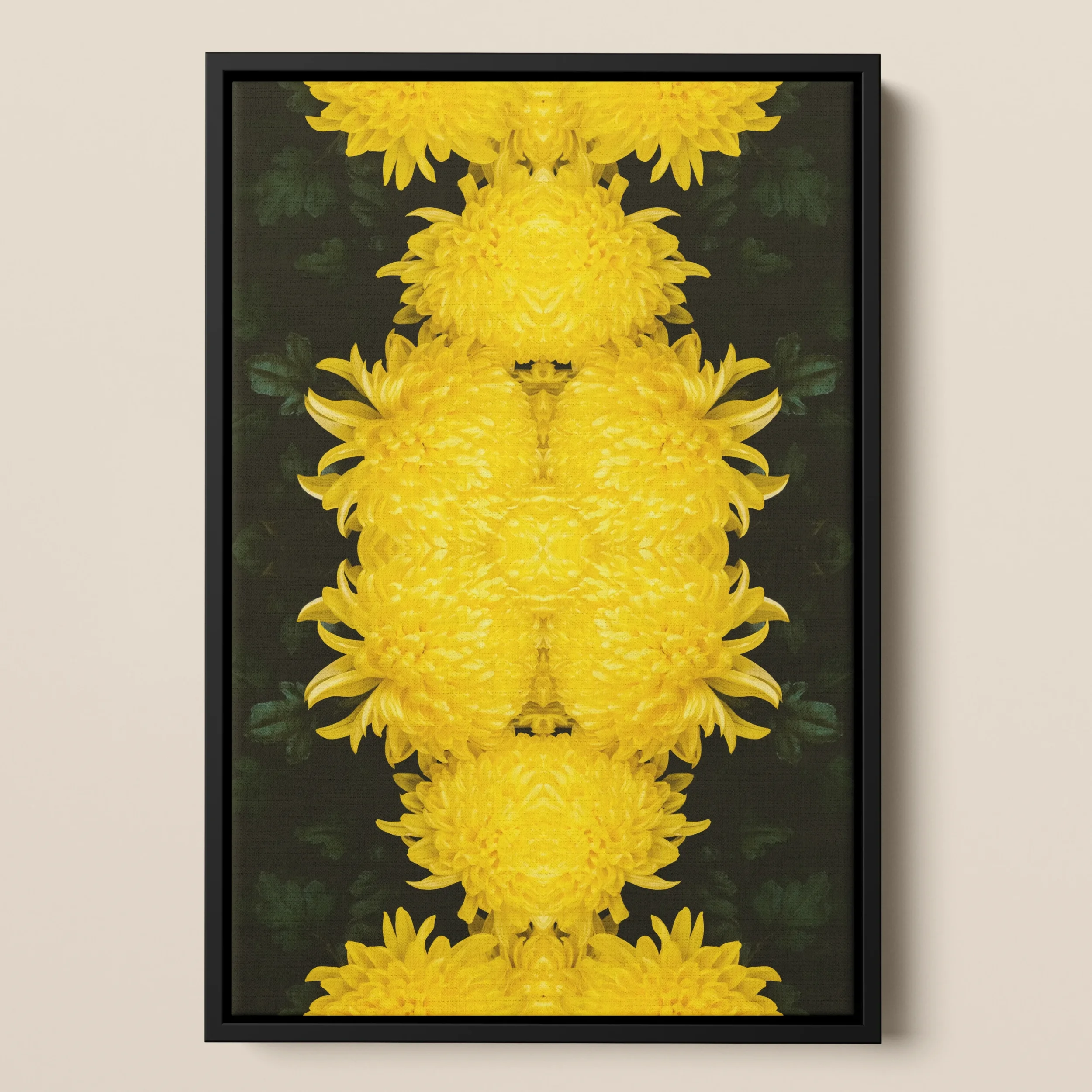 Tweedledee - Chrysanthemum Op Art Framed Canvas Posters Prints & Visual Artwork